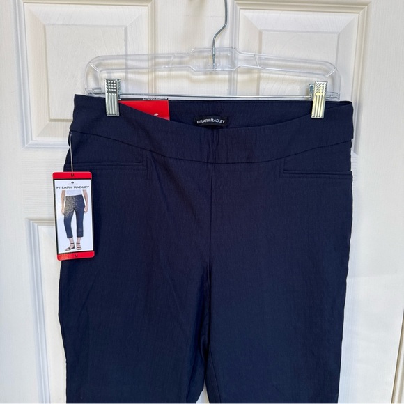 HILARY RADLEY Pull on Pants sit at waist slim leg 23" inseam Indigo Blue M NWT - Picture 6 of 11